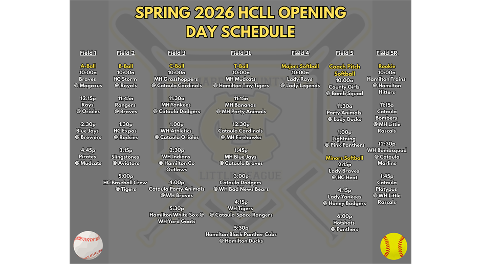 2026 Opening Day Schedule