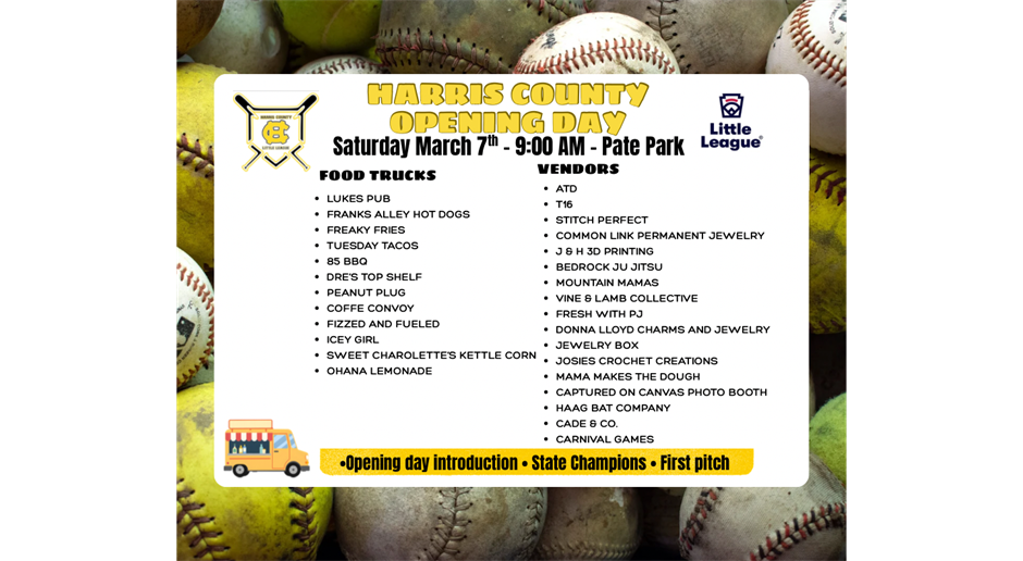 2026 Opening Day Food Trucks & Vendors